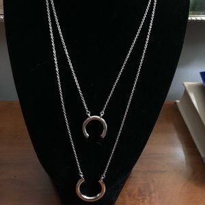 Freedom double horse shoe necklace